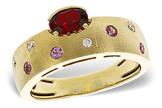 H302-61610: LDS RG .58 MULTI CLR (GAR & PINK SAPP) .66 TGW