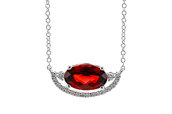 L302-57055: NECKLACE 1.94 GARNET 2.08 TGW (10x6MM GAR / 18")